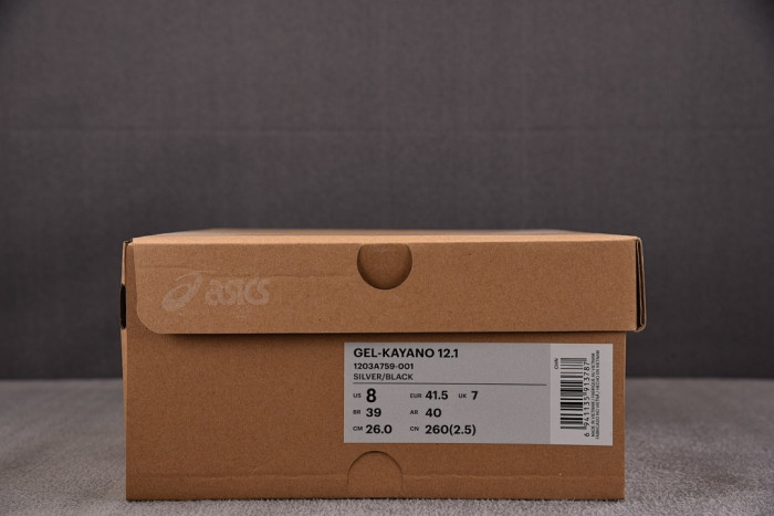 As1cs gel-kayano 12.1 black pure silver 1203a759-001