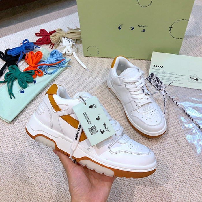 ofw out of office low-top leather sneakers