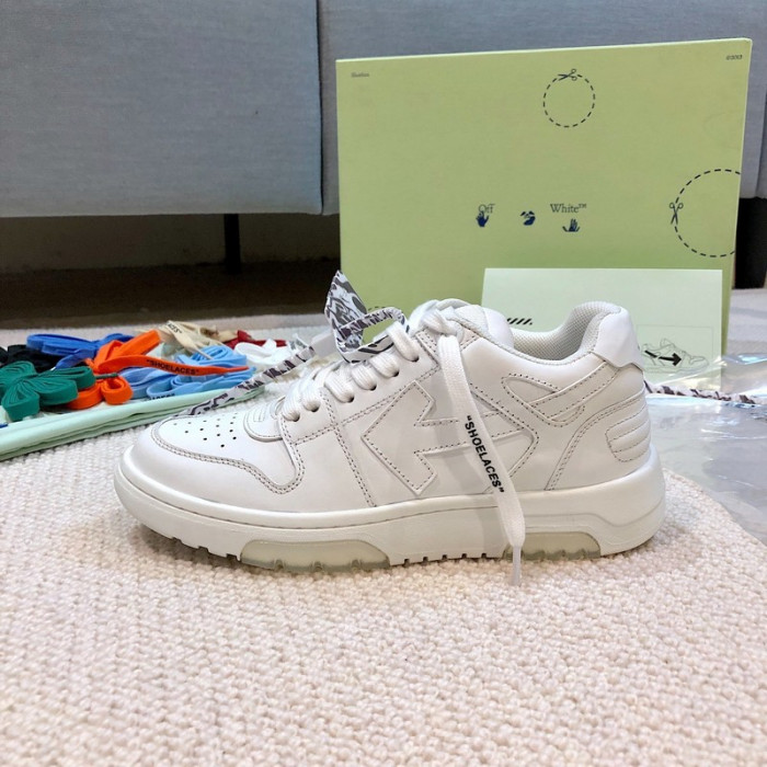 ofw out of office low-top leather sneakers