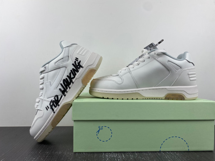 ofw out of office low-top leather sneakers