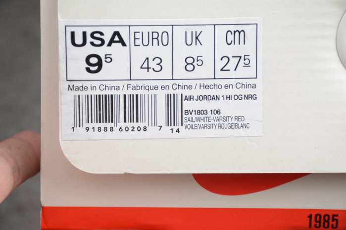 AIR JORDAN 1 HI OG NRG "NIGEL SYLVESTER" - BV1803-106