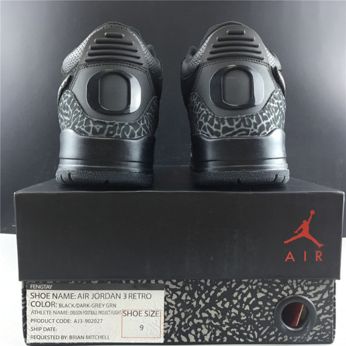 AIR JORDAN 3 RETRO BLACK/DARK -GREY AJ3-902027