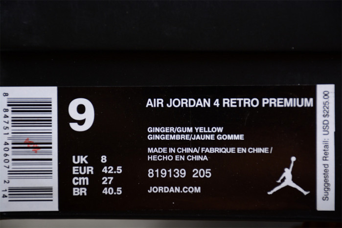 jordan 4 retro ginger wheat men