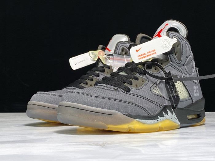 ofw air jordan 5 sp black muslin fire red - ct8480-001