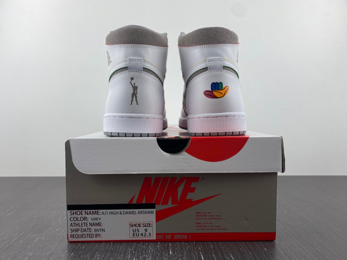 daniel arsham x air jordan 1 high white sneakers