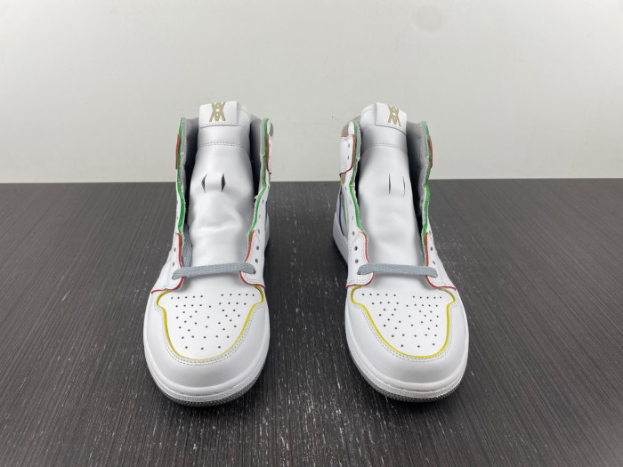 daniel arsham x air jordan 1 high white sneakers