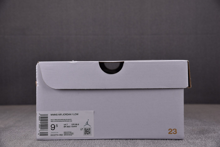 air jordan 1 low wolf grey gym red dc0774-062