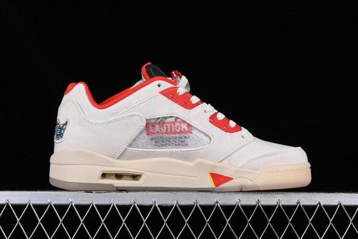 air jordan 5 low chinese new year red/white/yellow dd2240-100