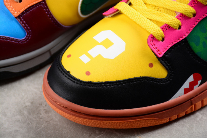 nike dunk low "what the S*per mario" custom dh0952 100