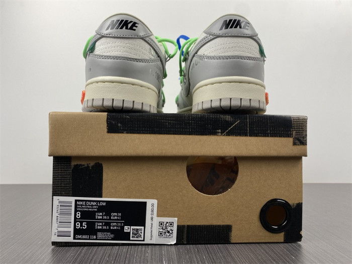 nike dunk low ofw lot 26 of 50 dm1602-116