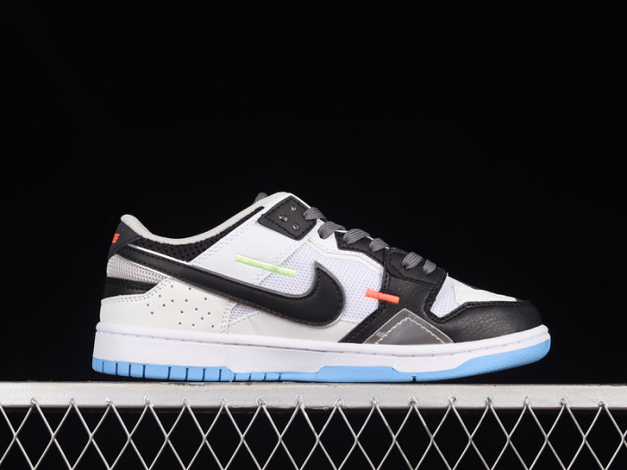 nike dunk low scrap black neutral grey university blue white dn5381-001