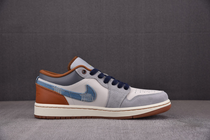 air jordan 1 low se phantom repaired denim swoosh fz5042-041